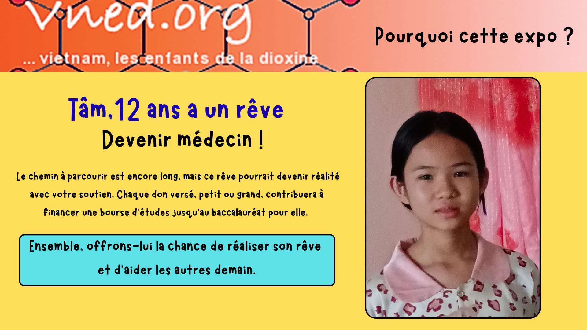 Le rêve de Tâm est de devenir médecin